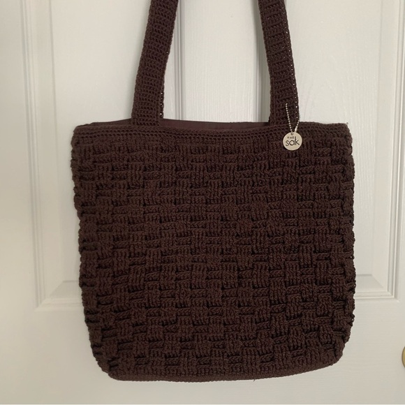 The Sak Fall Knit Shoulder Bag Catch All Autumn Purse Brown Carry All - Picture 4 of 6